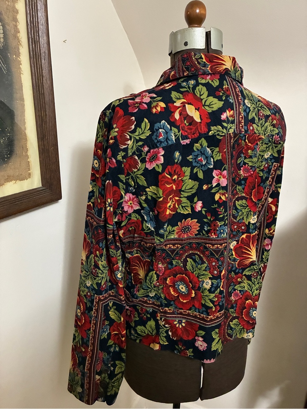 Vintage Erin London Floral & Tapestry Fine Wale Corduroy Jacket - Picture 2 of 10